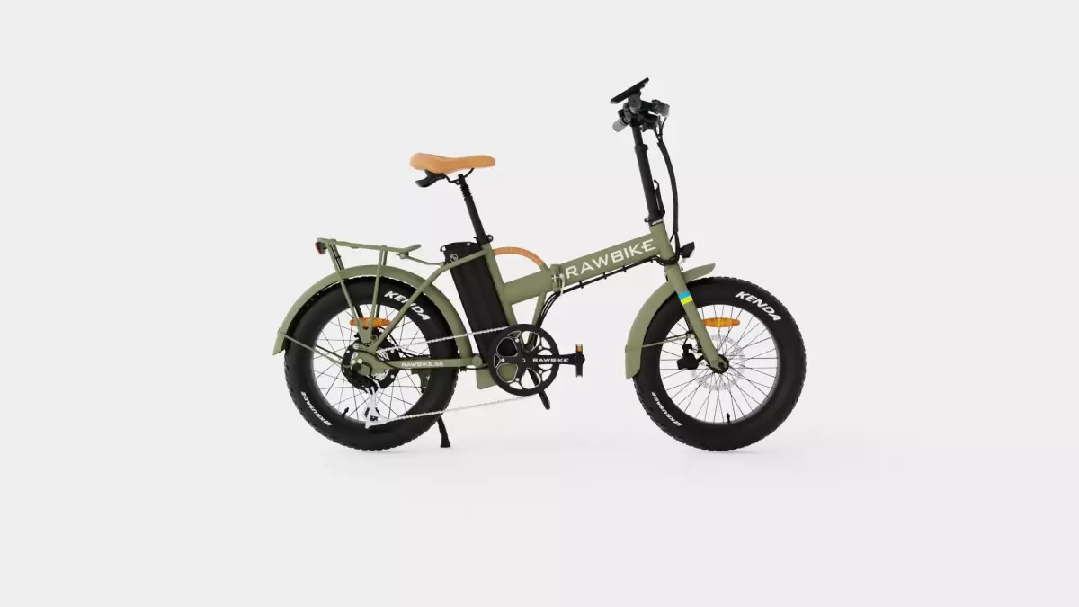 Matte Green Bike Low-poly 3D model