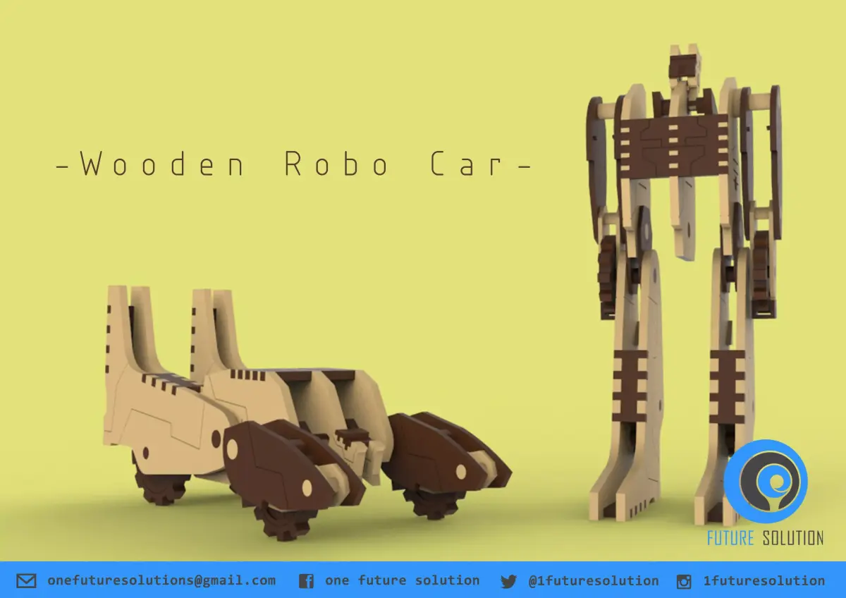 Wooden Robo Car  Free 3D print model