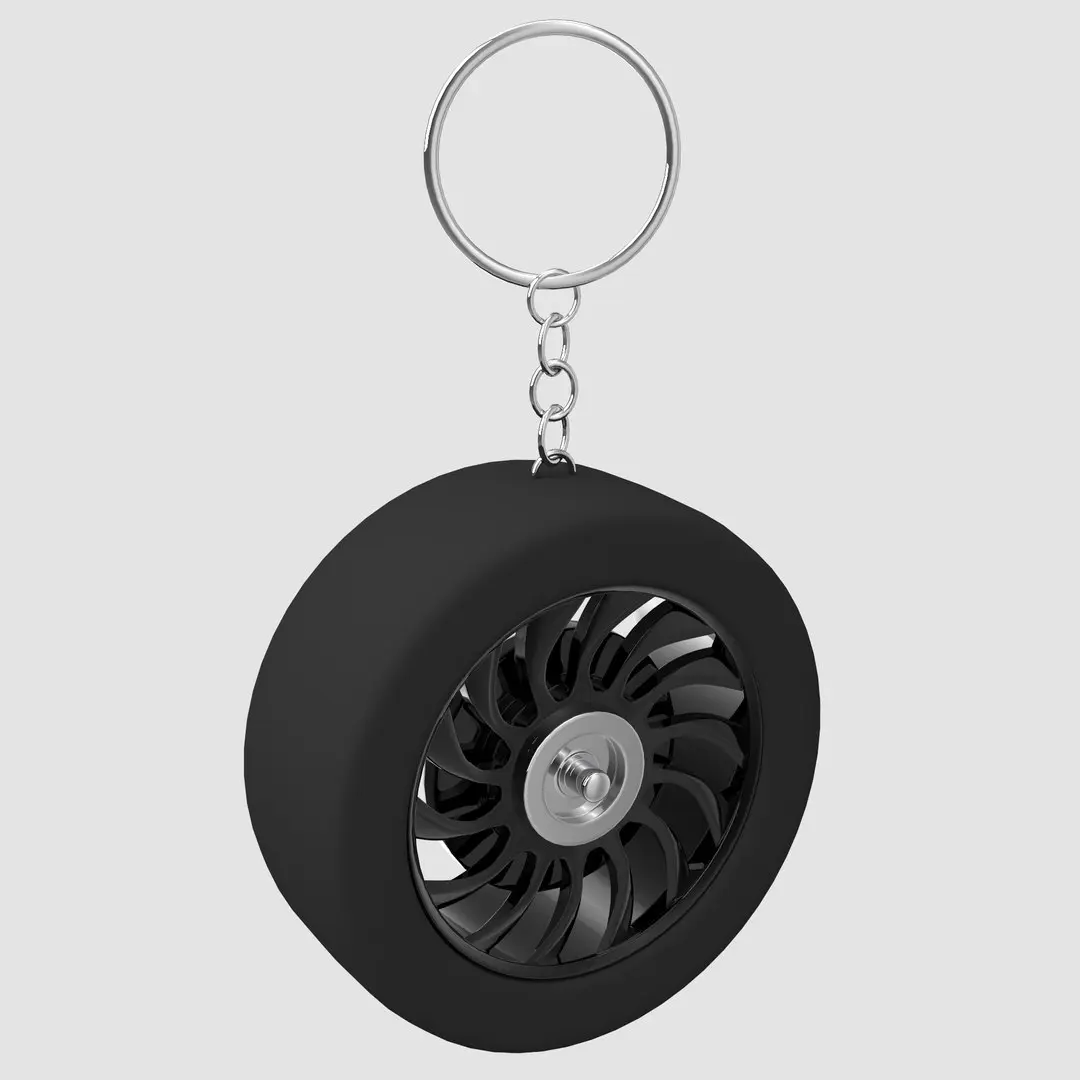 Sports Car Wheel 2 Keychain 3D model
