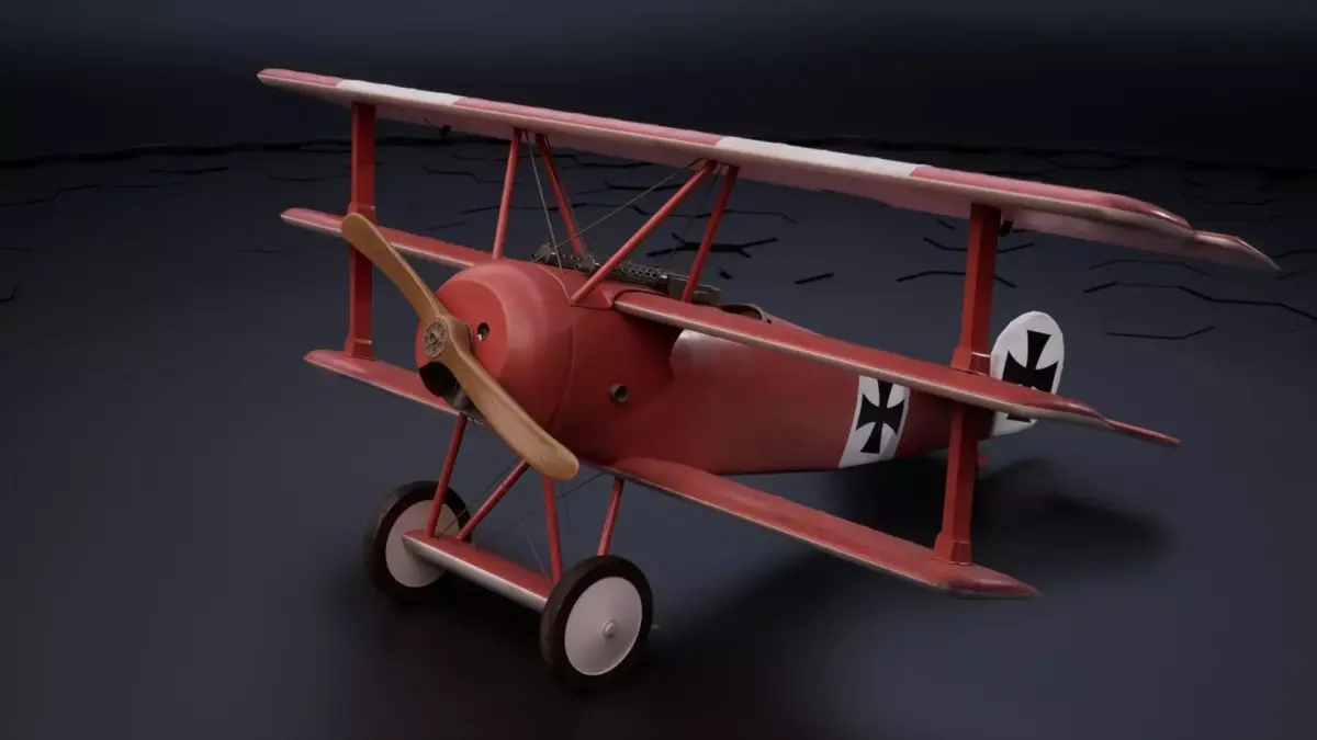 Fokker Dr1 - ww1 Red baron 3D model