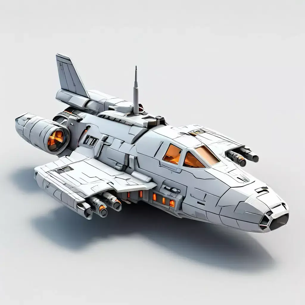 Scifi Fighter Spaceship 3D Model Low-poly 3D model