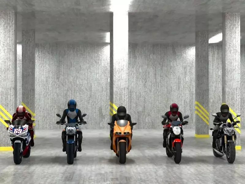 5 low poly bikes Low-poly 3D model