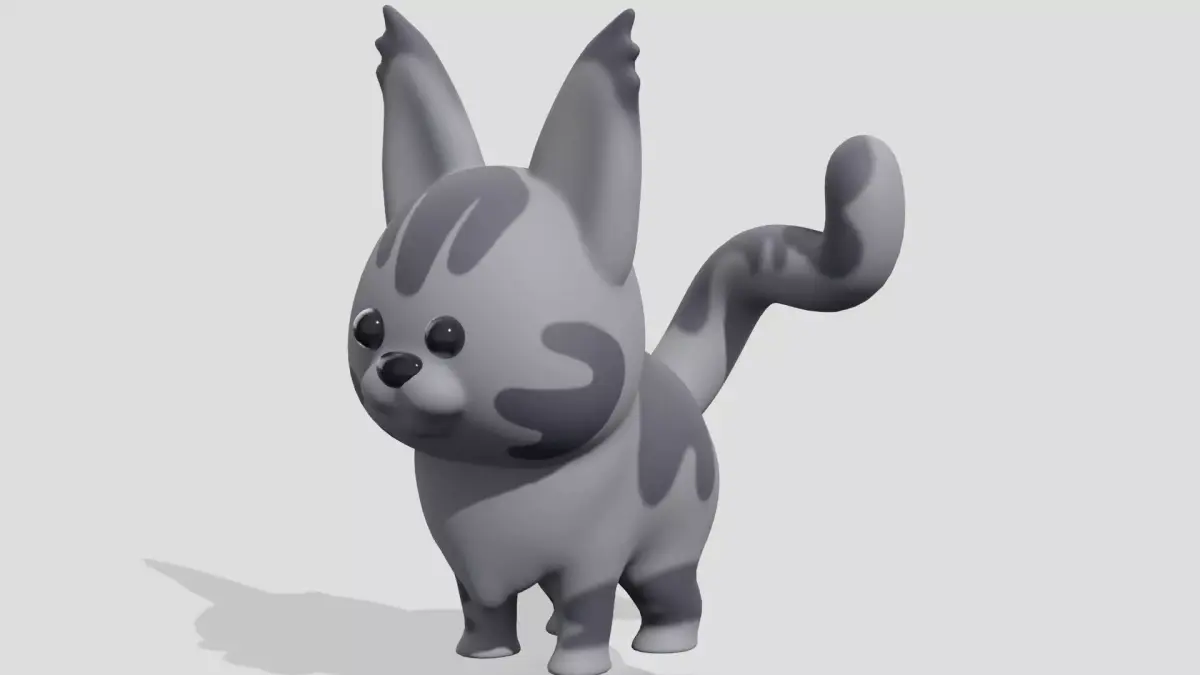 Cute Maine Coon cat Low-poly 3D model