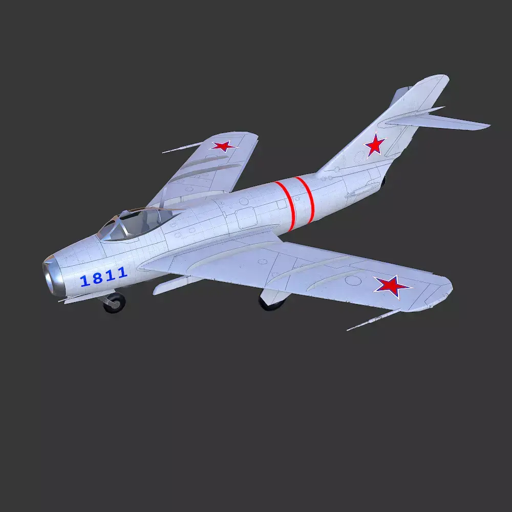Mikoyan-Gurevich MiG-17 Low-poly PBR Low-poly 3D model