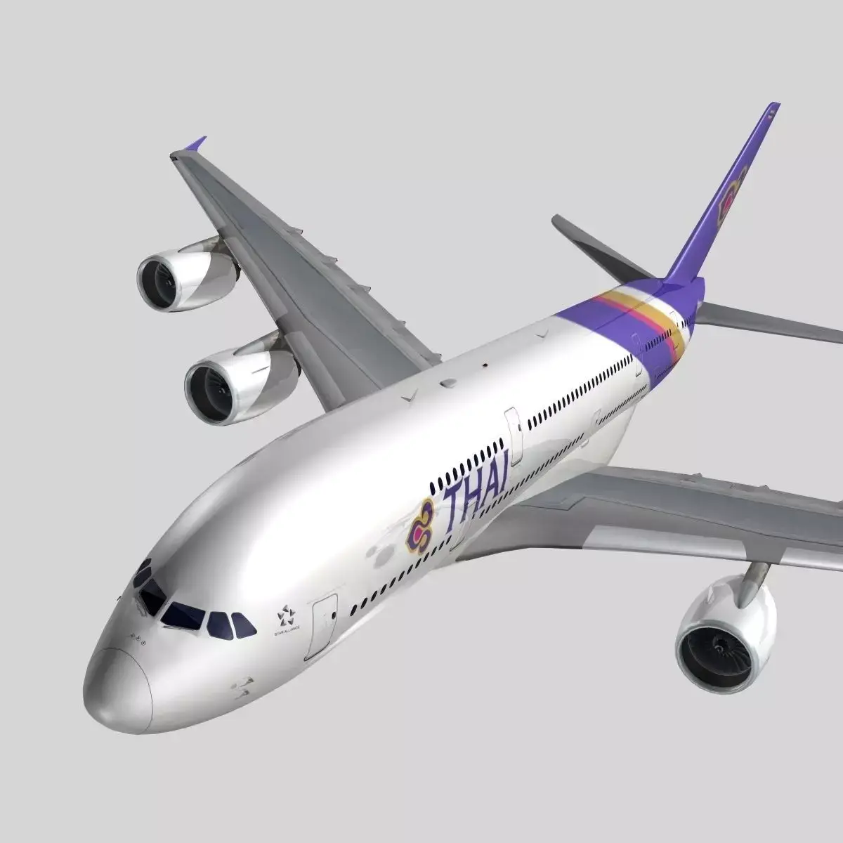 Airbus A-380 Thai International Airways 3D model