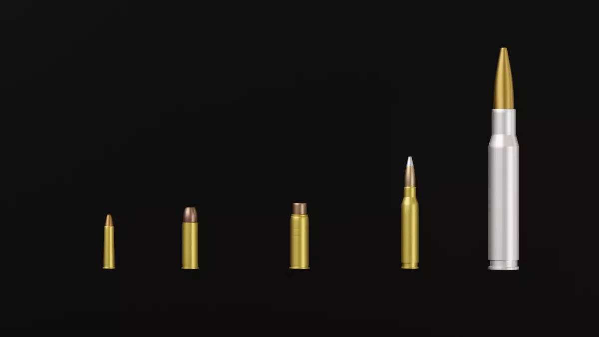 5 Bullet Collection silver 3D model