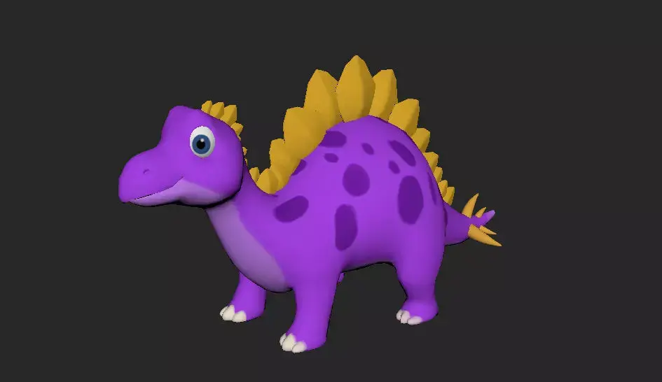 3D Model Stegosaurus Dinosaur  Character Model with Textures Low-poly 3D model
