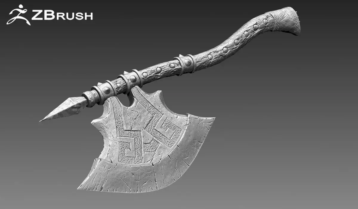 Zbrush Barbarian Axe 3D model