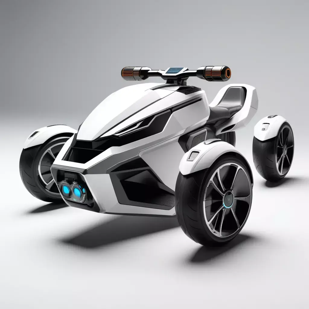 Futuristic Hoverbike Handlebar 3D Model 3D model