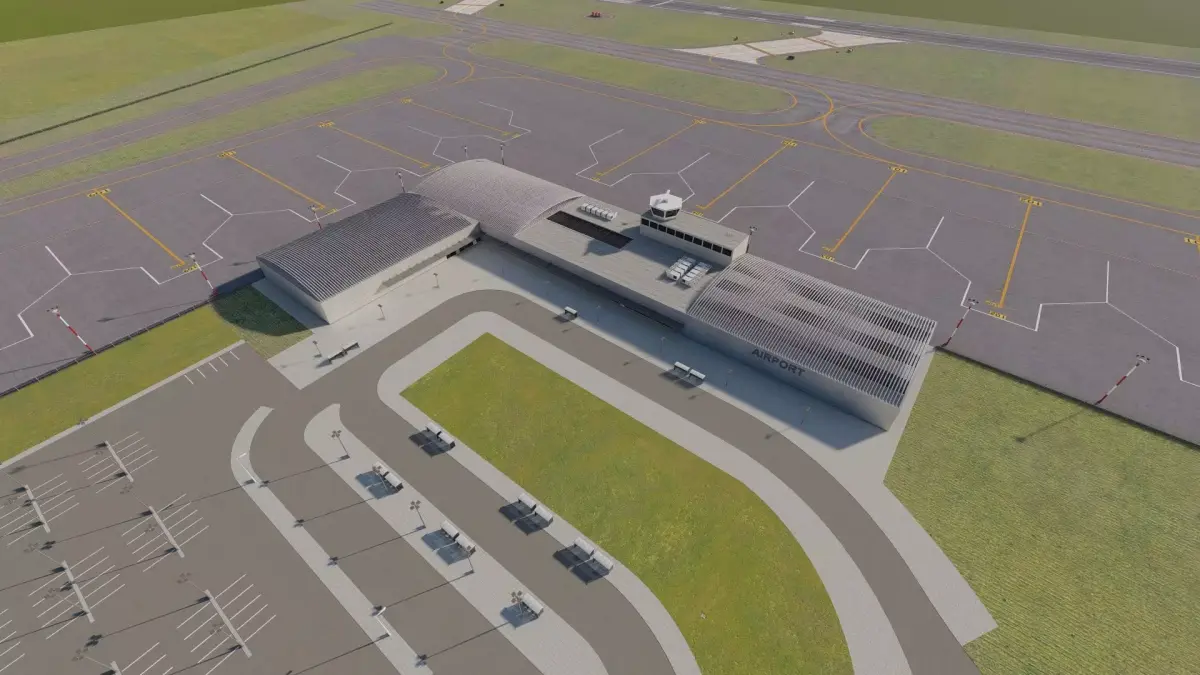 International Airport with Interior and Landscape 3D model
