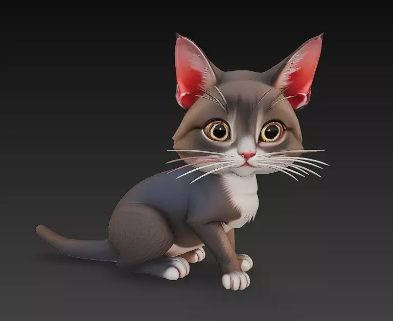 Cat Realistic 3D Model Basic - Low Poly Realistic Low-poly 3D model 2
