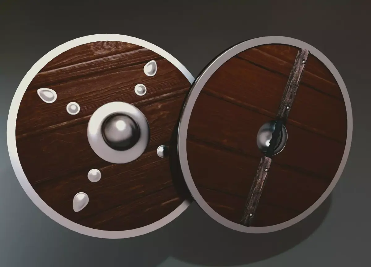 Viking shield low-poly model game ready Low-poly 3D model