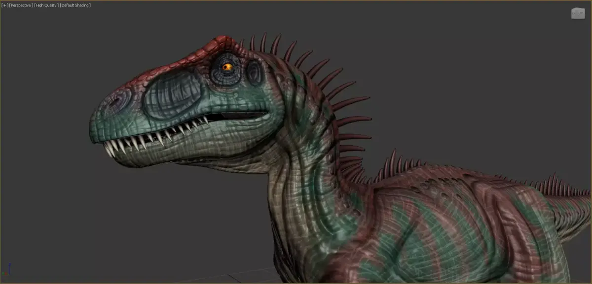 Allosaurus Dinosaur Rig and Animations Low-poly 3D model