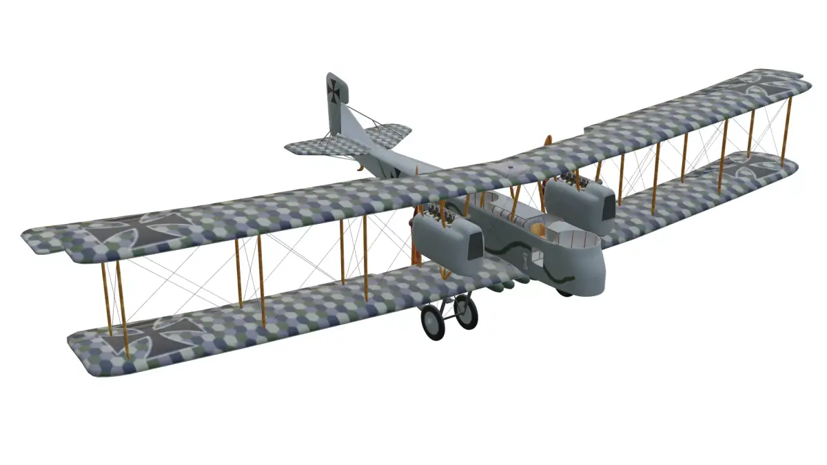 Gotha GV Historic Bomber Low-poly 3D model