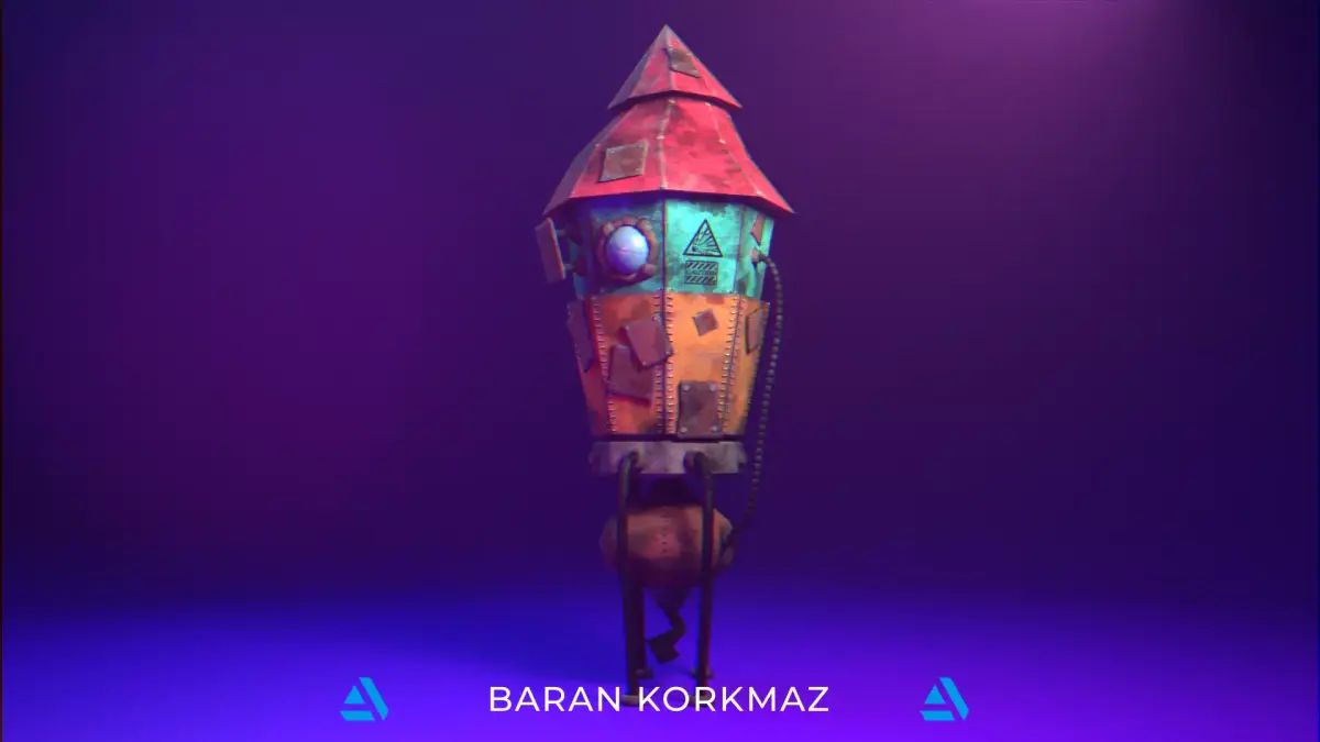 Rickety Rocket Low-poly 3D model
