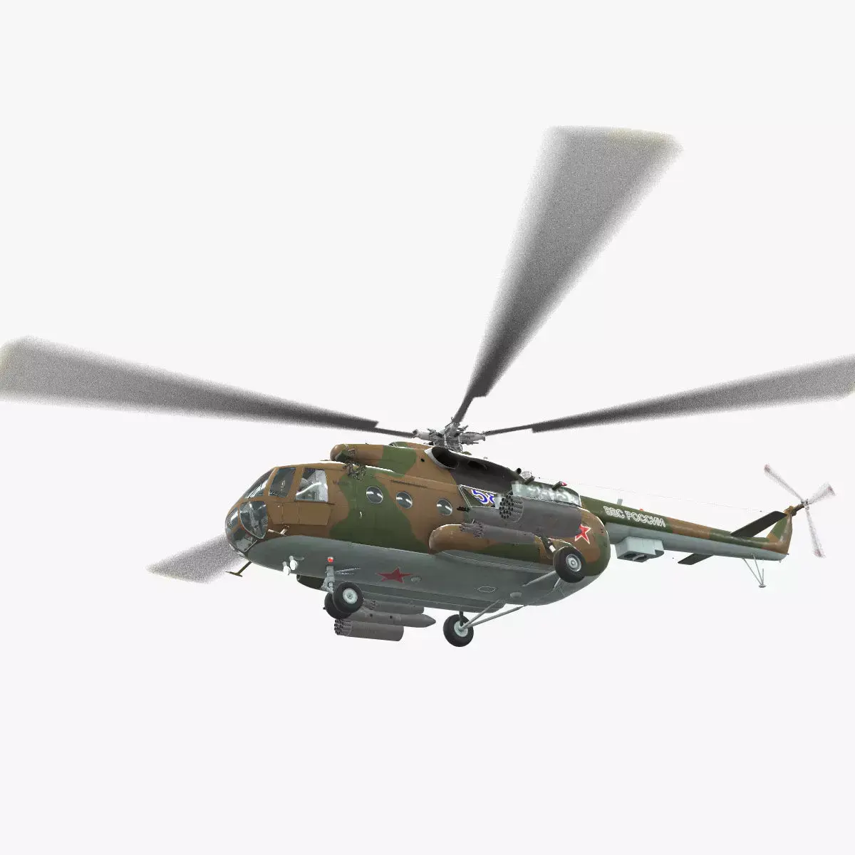 Mi-8MT Russian Air Force Animated Low-poly 3D model