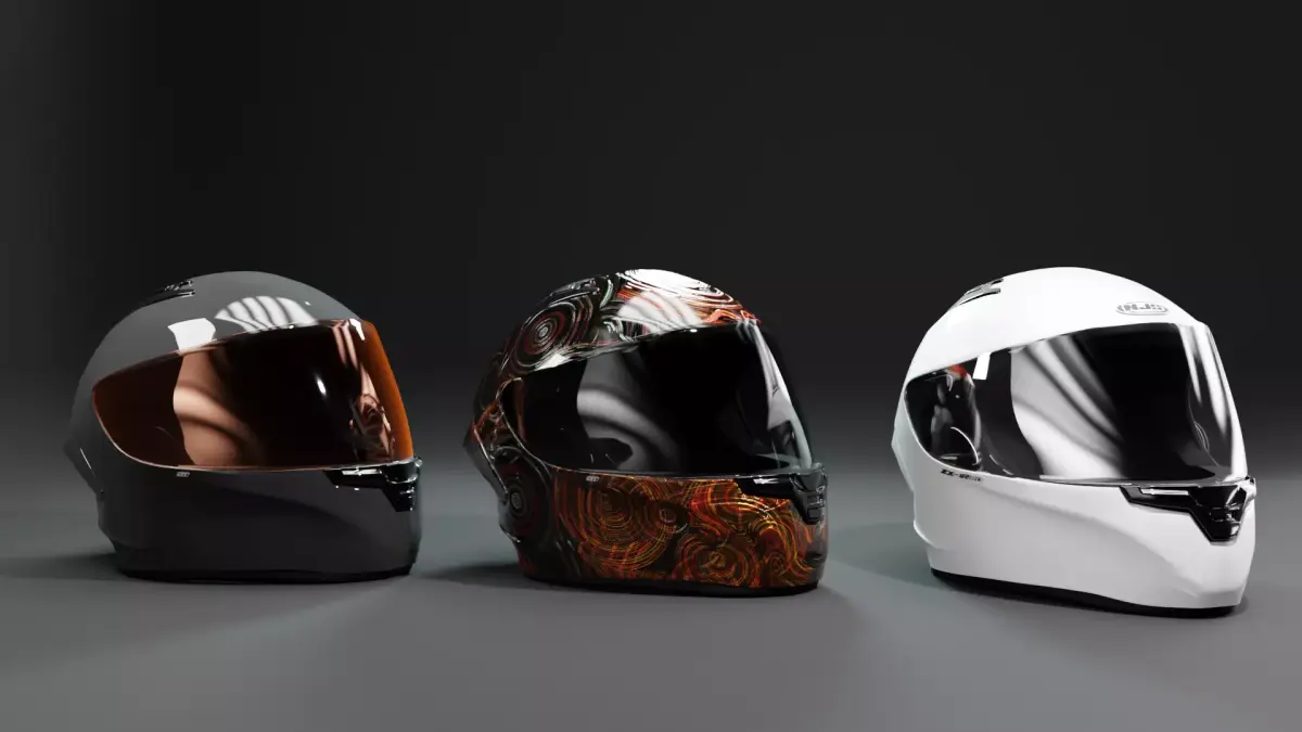NJS Helmet Fullface  Realistic High-Quality 3D Model Low-poly 3D model