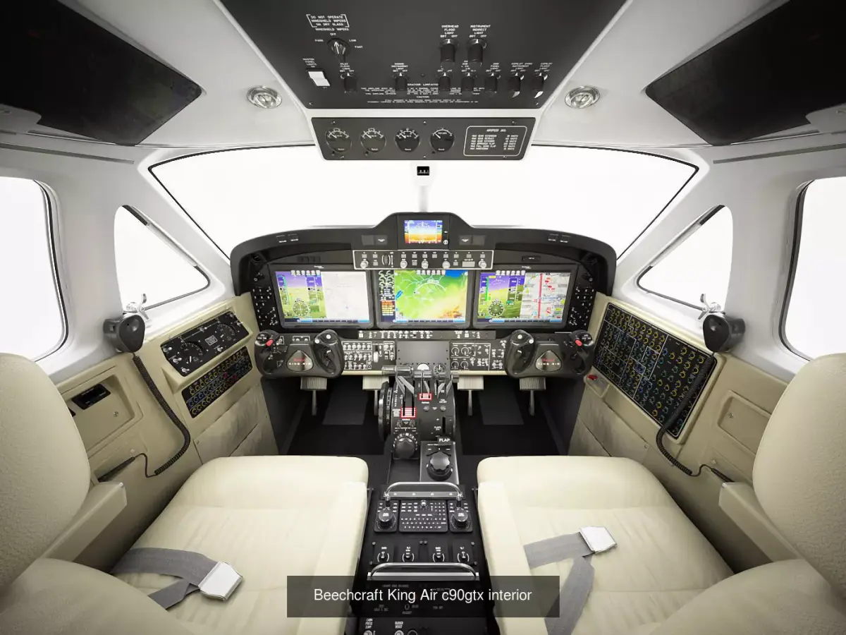 Beechcraft King Air c90gtx and interior 3D Model Collection