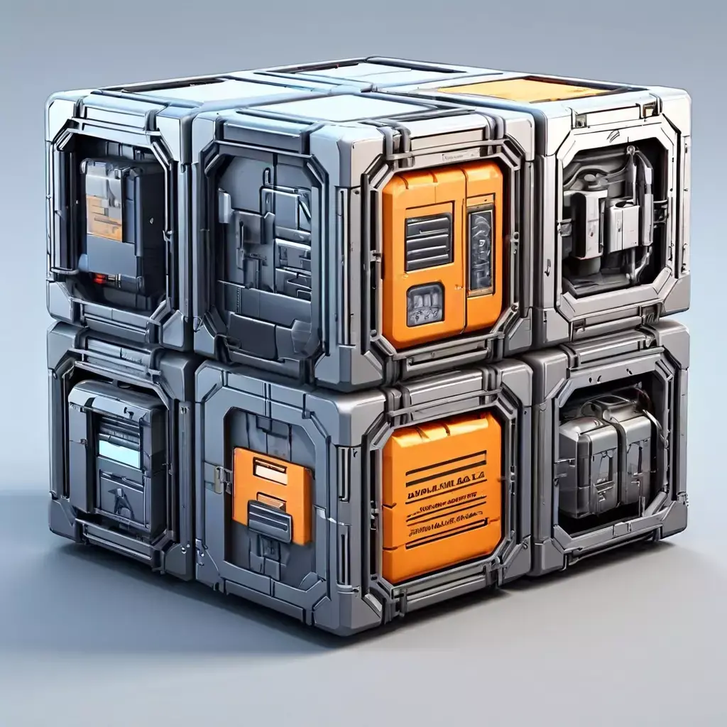 Modular SciFi Cube Game Asset Low-poly 3D model