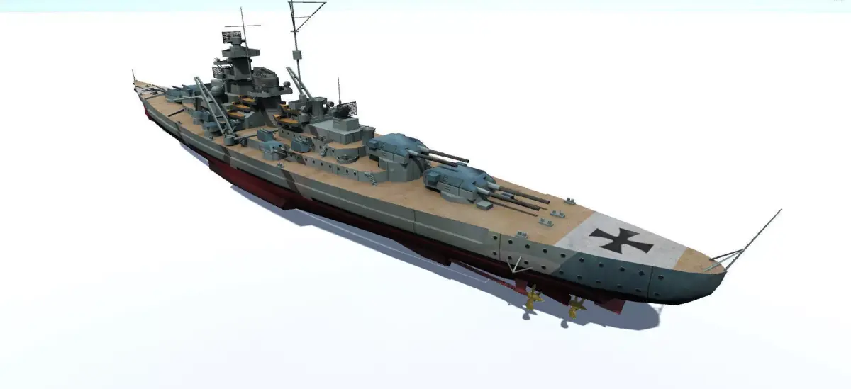 Bismarck battleship Low-poly 3D model