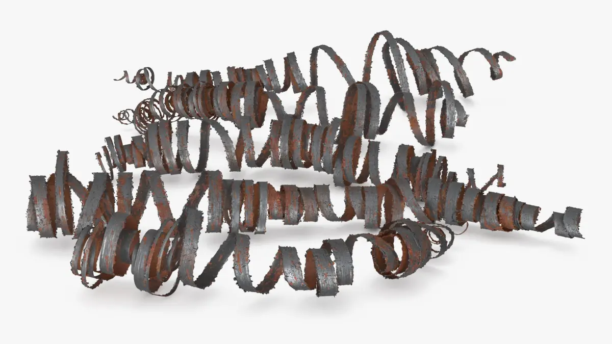 Rusted Steel Shavings from Lathe Processing 3D model
