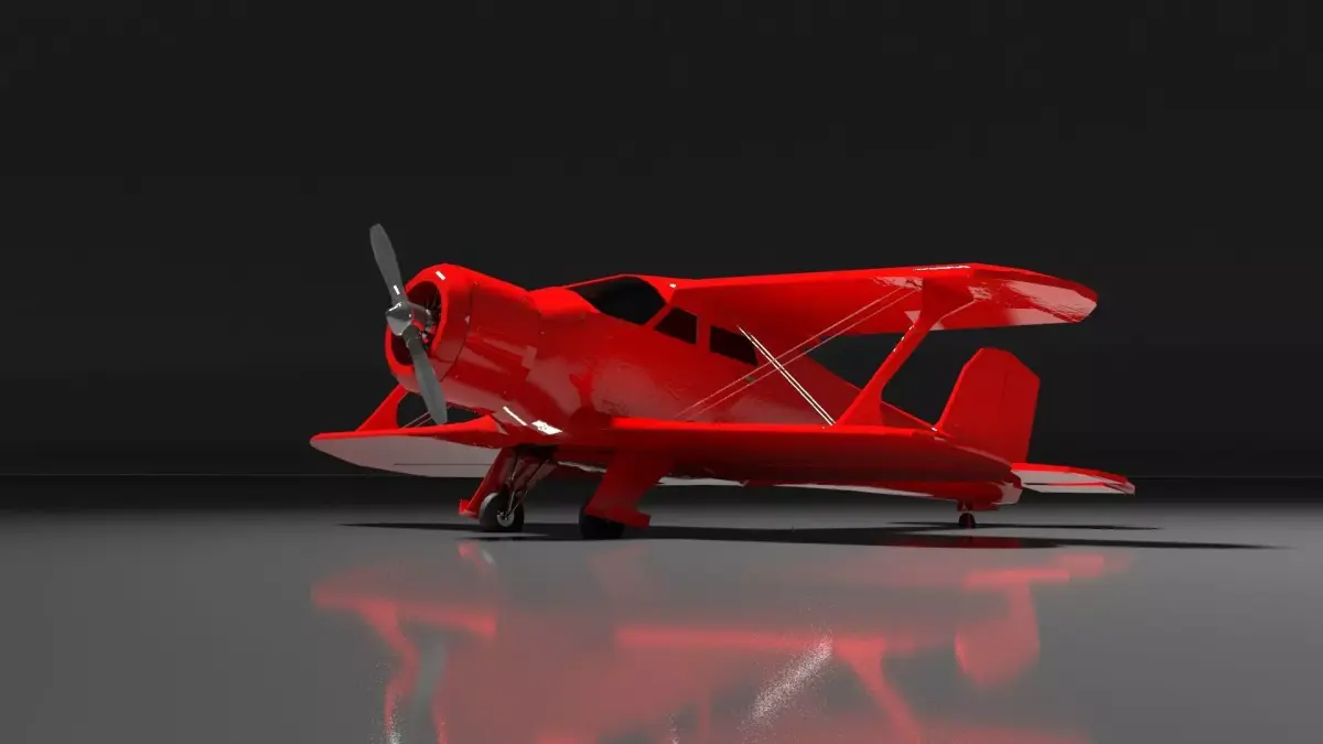 Airplane Beechcraft Model 17 Staggerwing Free low-poly 3D model
