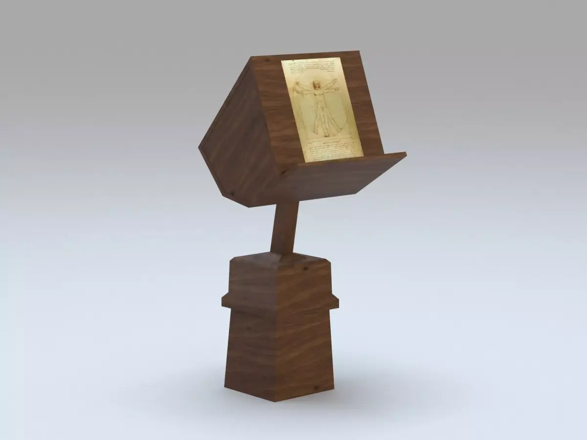 Antique wooden lectern  1 Low-poly 3D model