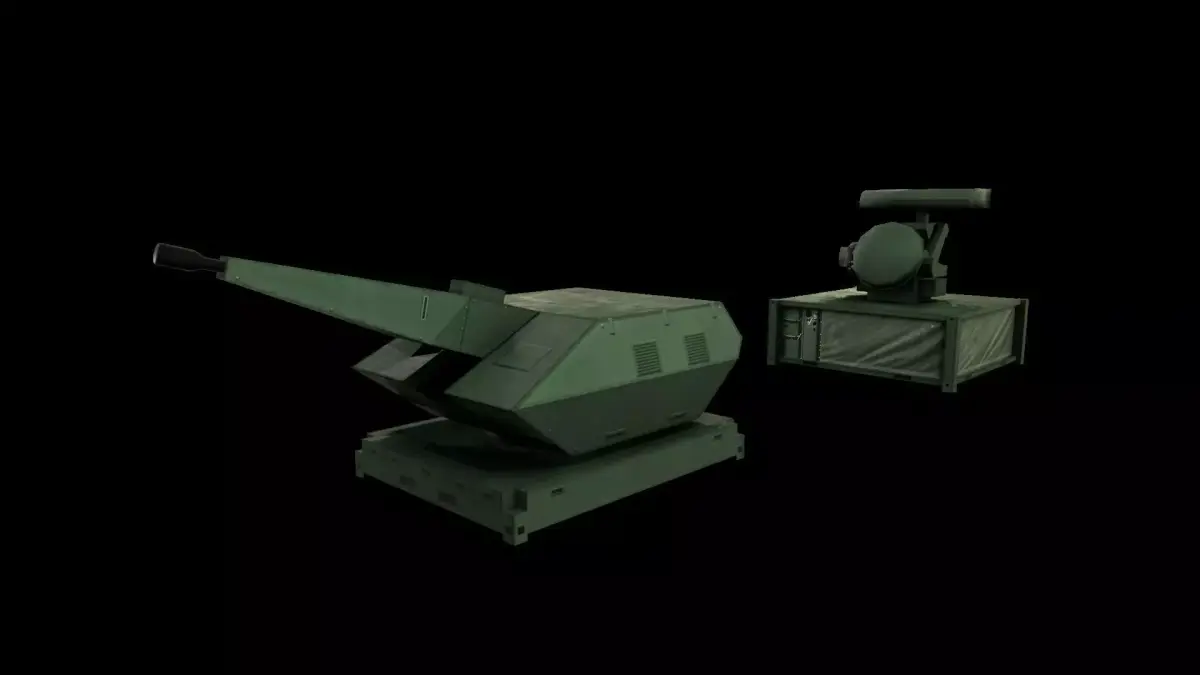 OERLIKON SKYSHIELD Air-defence system Low-poly 3D model
