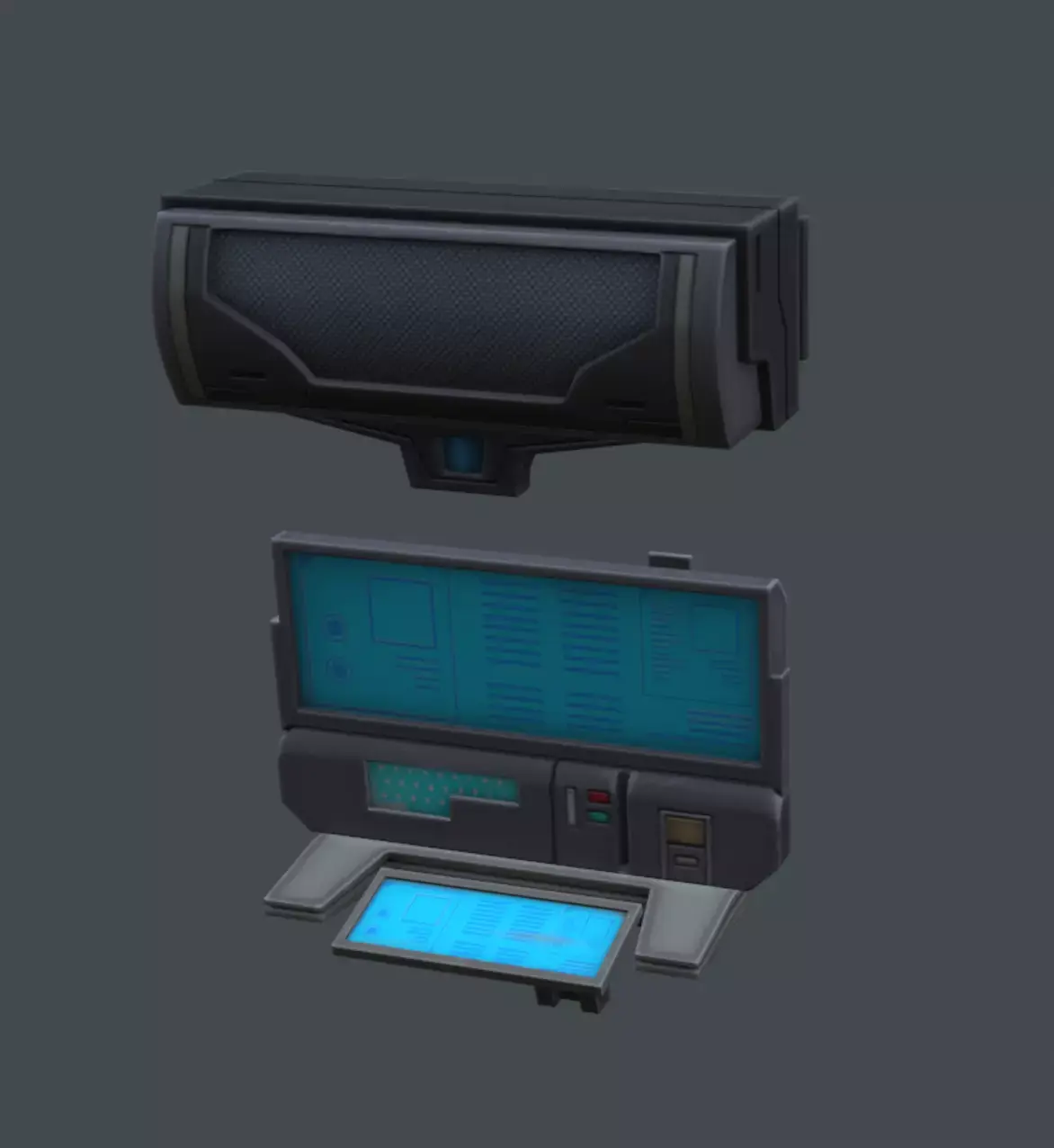Futuristic stylized console Low-poly 3D model purchase