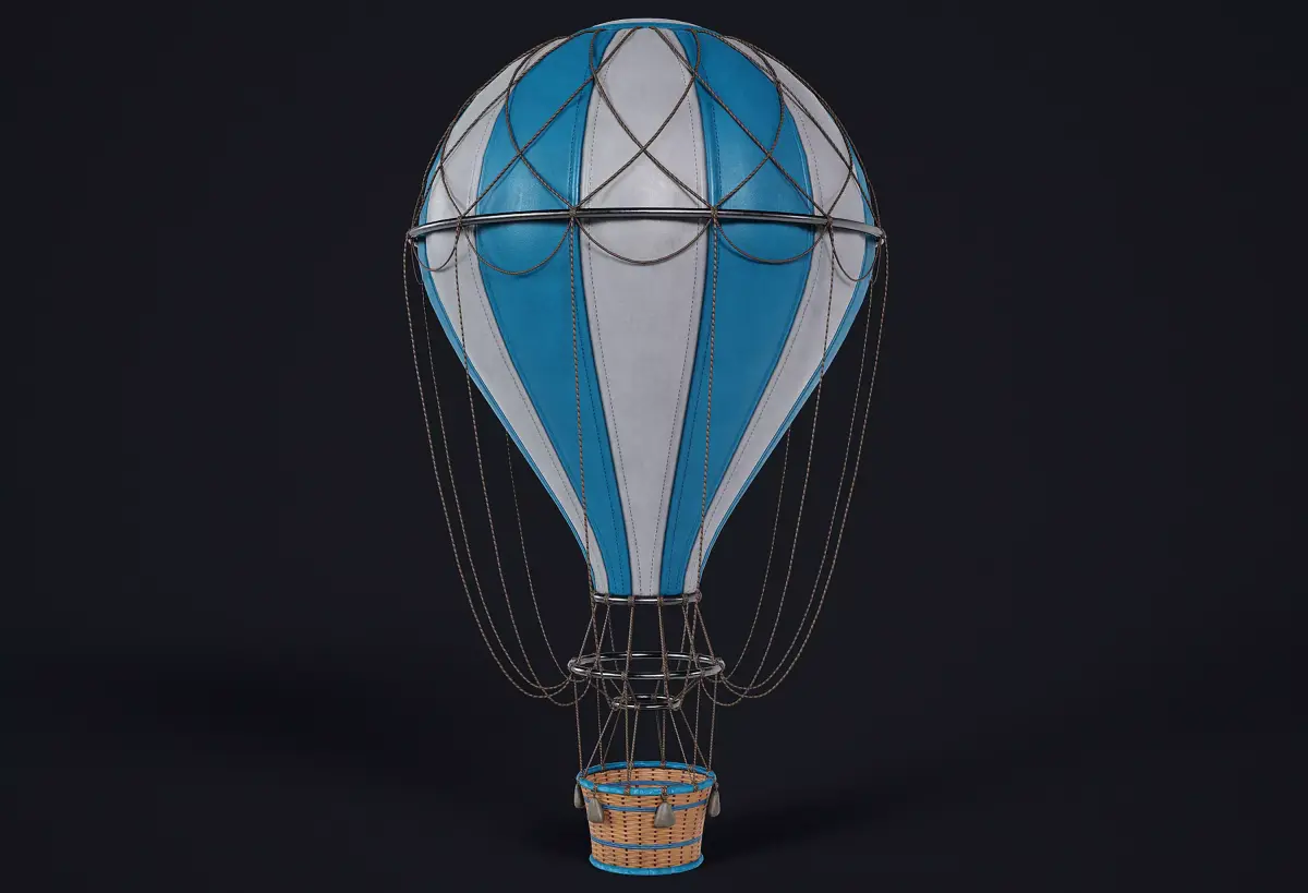 Hot Air Ballon Low-poly 3D model