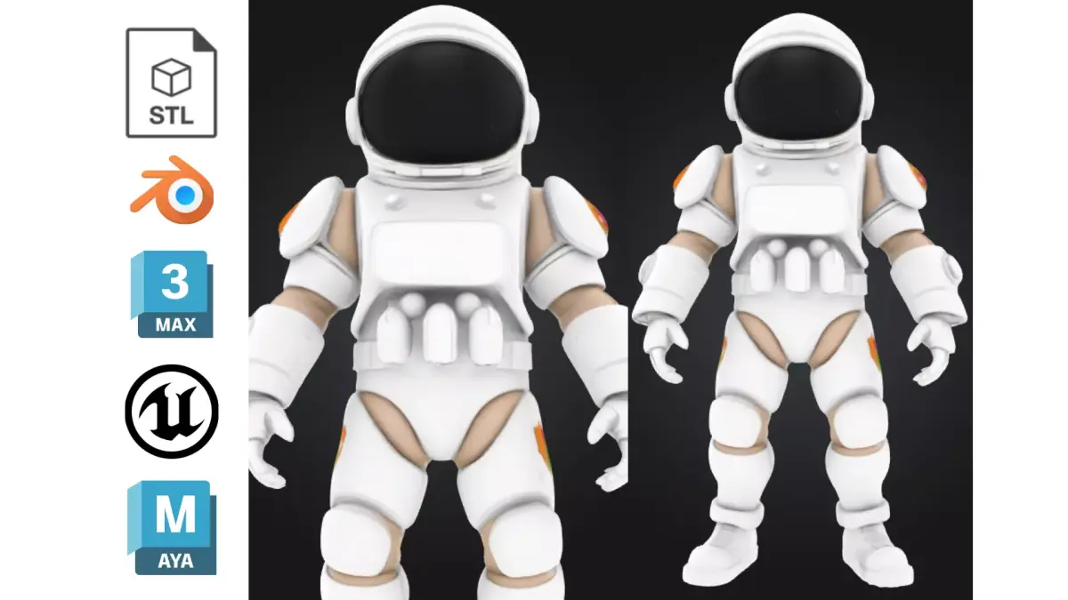 Stylized Astronaut Space Explorer Low-poly 3D model