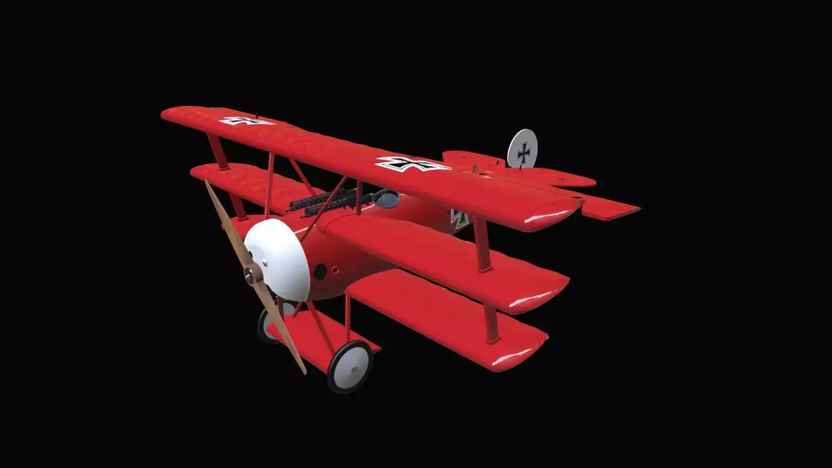 Fokker DR-1 Low-poly 3D model