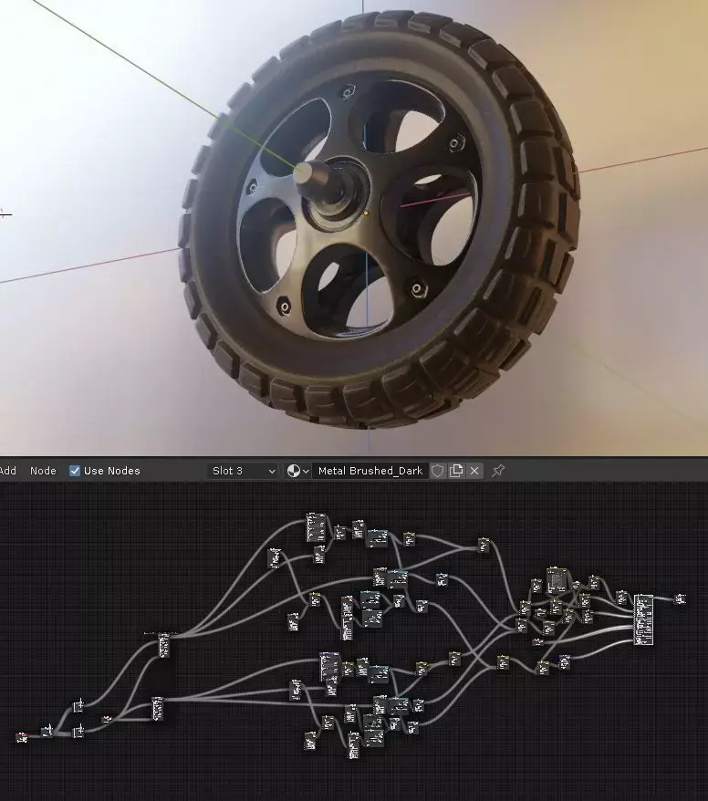 E-Scooter Front-Wheel with Procedural PBR Material Setup 3D model