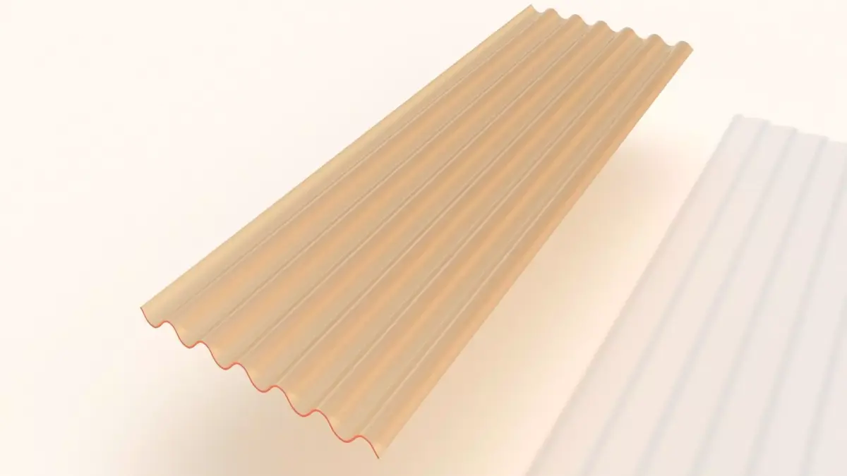Corrugated Polycarbonate Plastic Sheet Free 3D model