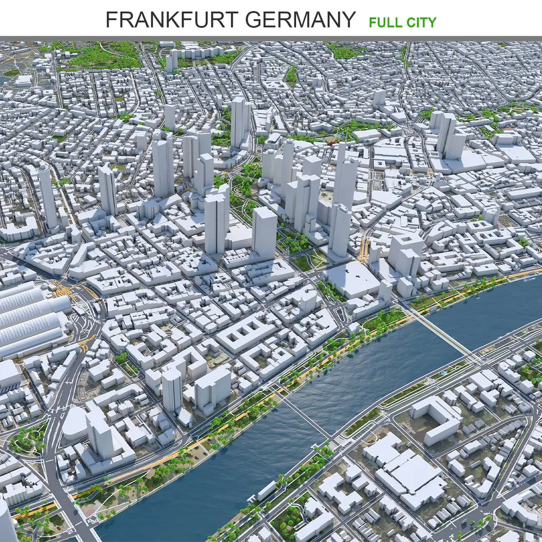 Frankfurt City in Germany 3D model
