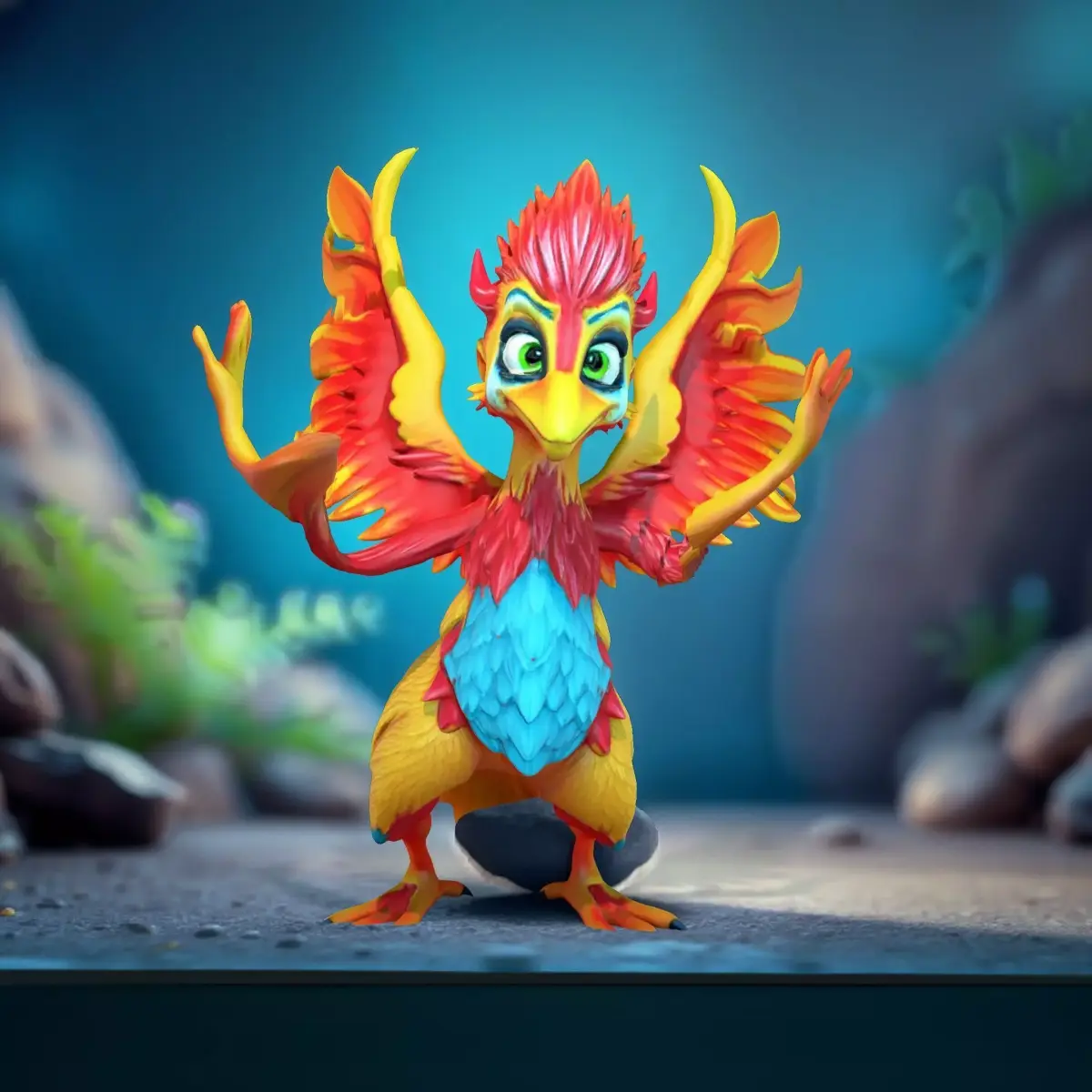 Vibrant Phoenix Wings model pack Low-poly 3D model