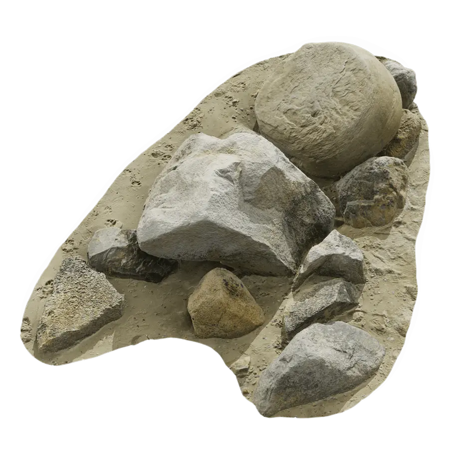  Smooth Beach Rock Cluster Model  purchase