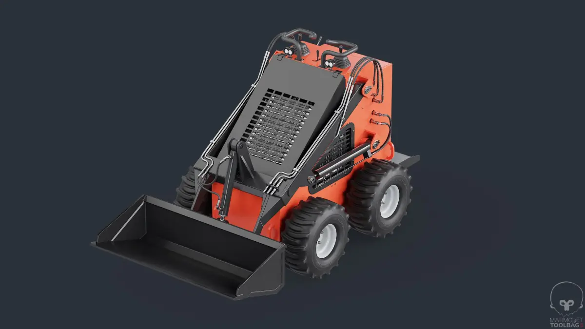 Skid Steer Loader Orange 3D model