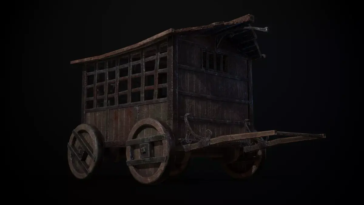 Cage on Wheels Low-poly 3D model
