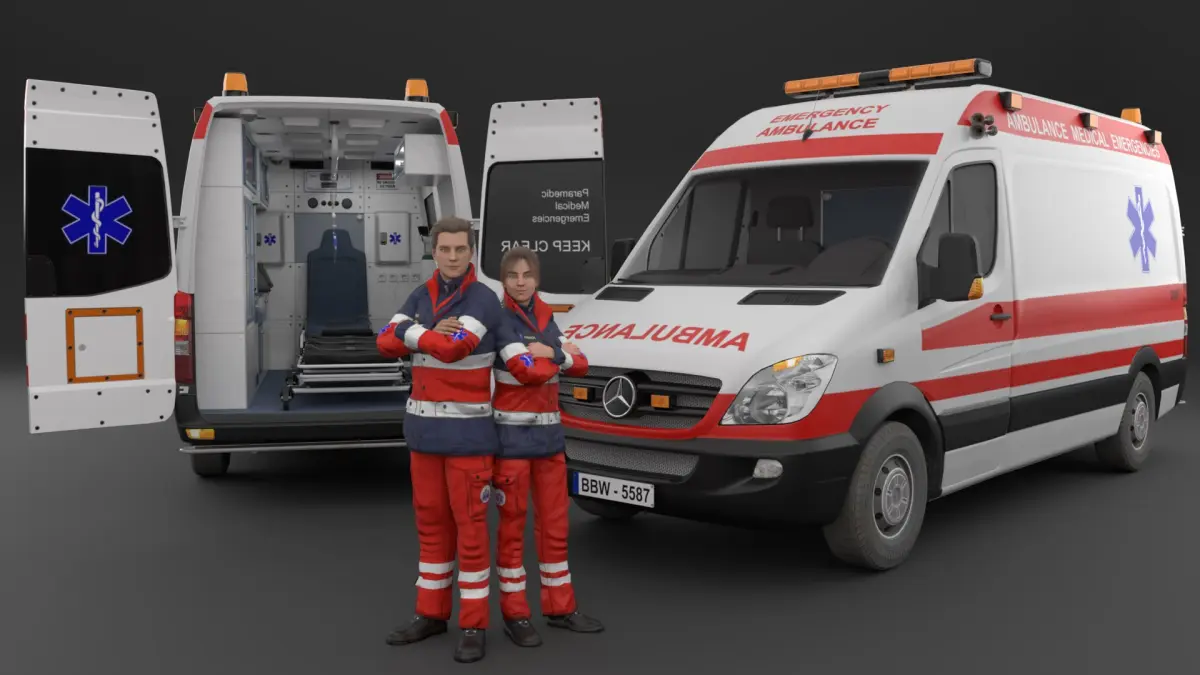 Paramedic Teams Rigged 3D model