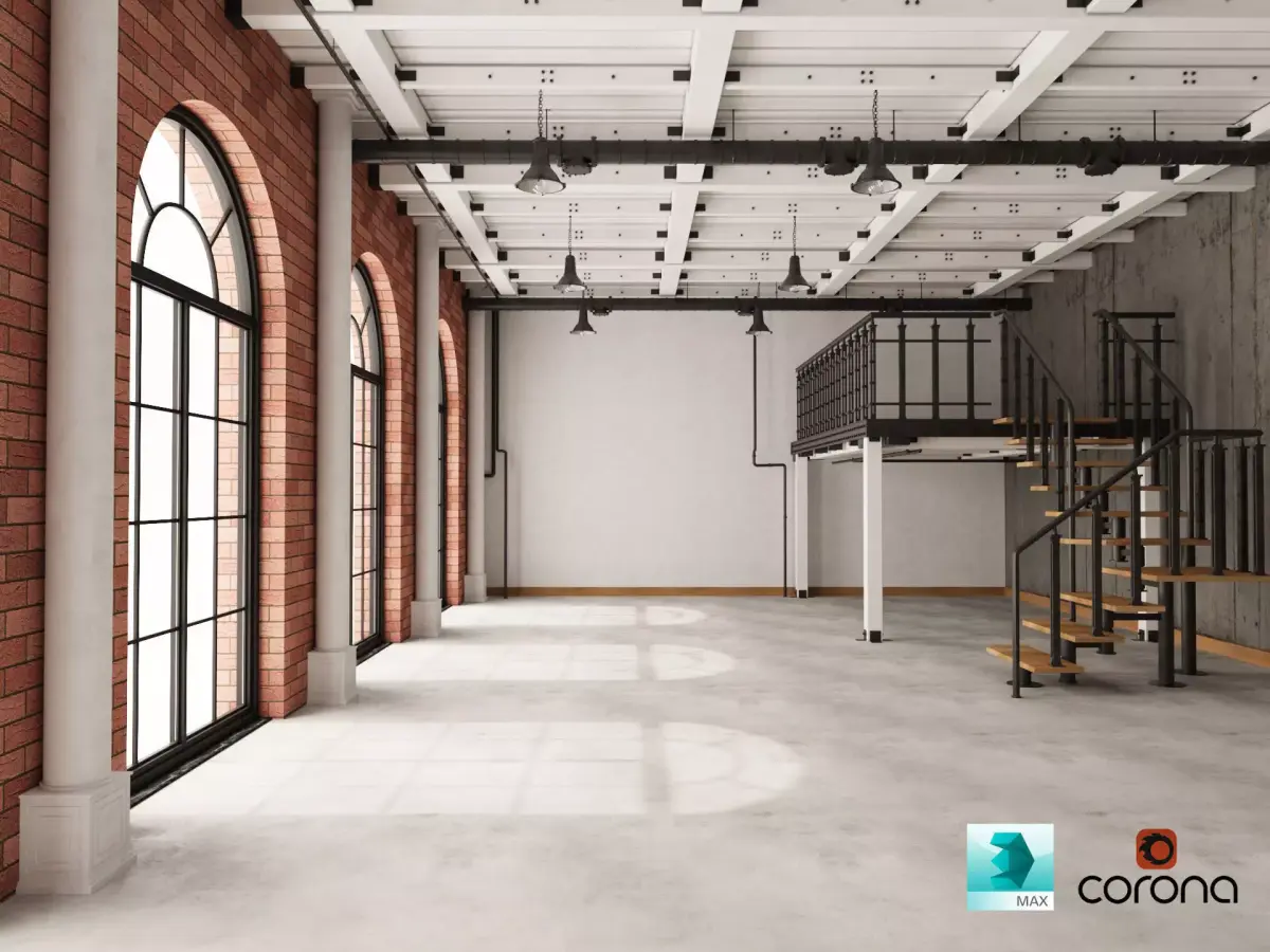 Loft Office industrial 3D model