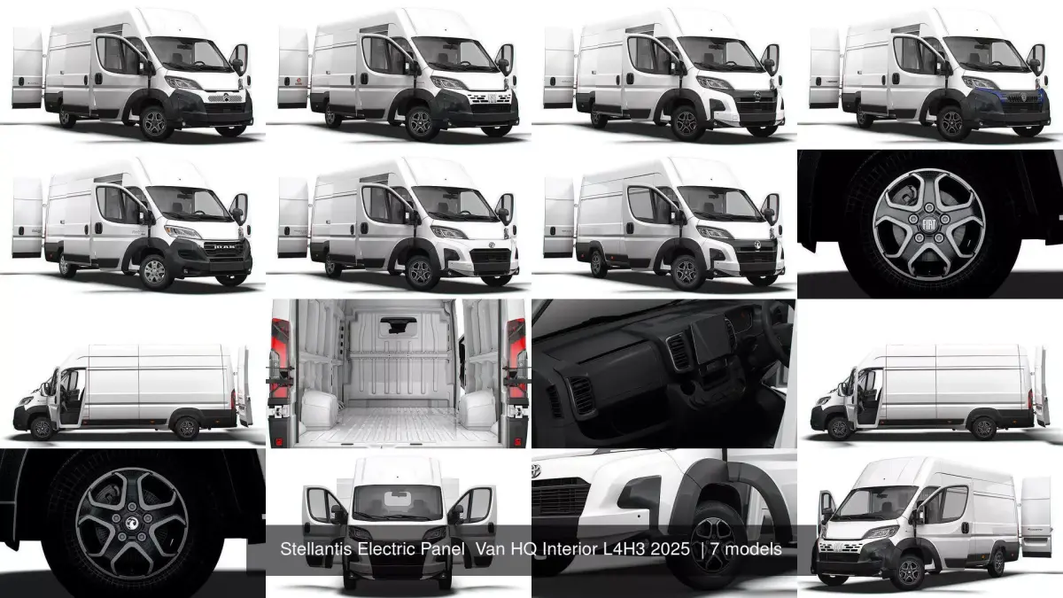 Stellantis Electric Panel  Van HQ Interior L4H3 2025  3D Model Pack