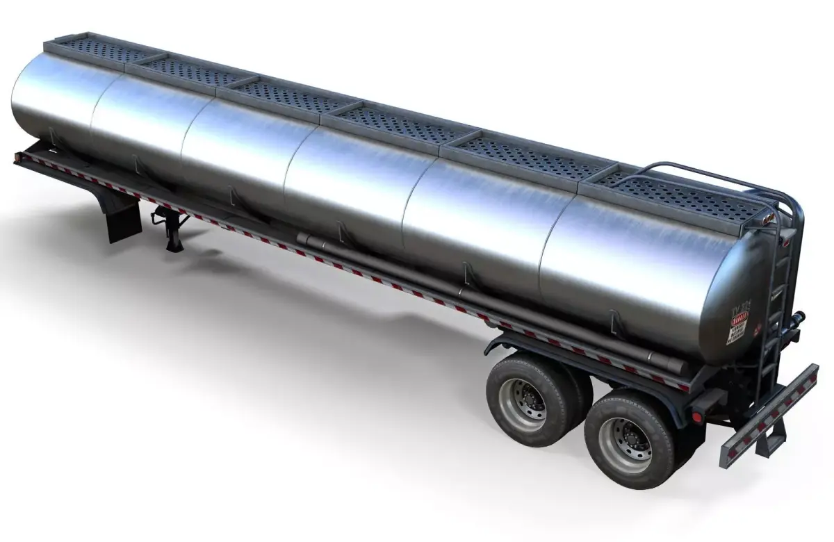 Fuel tanker trailer Low-poly 3D model