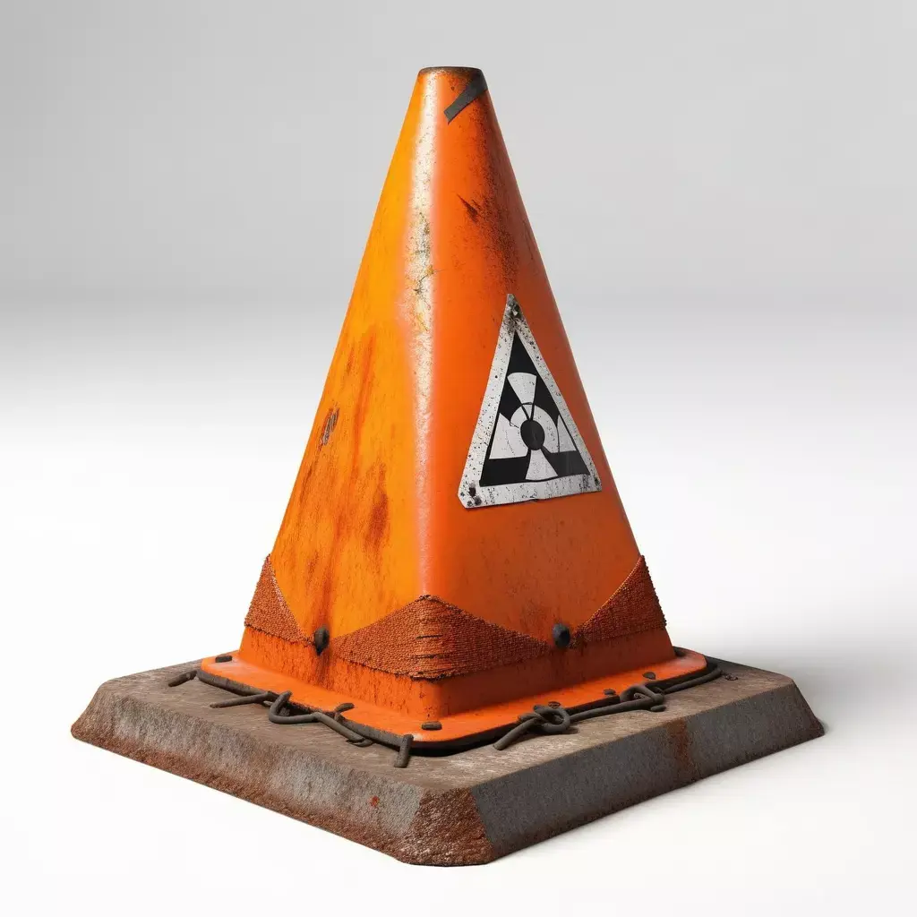 Rusted Radiation Hazard Traffic Cone 3D model