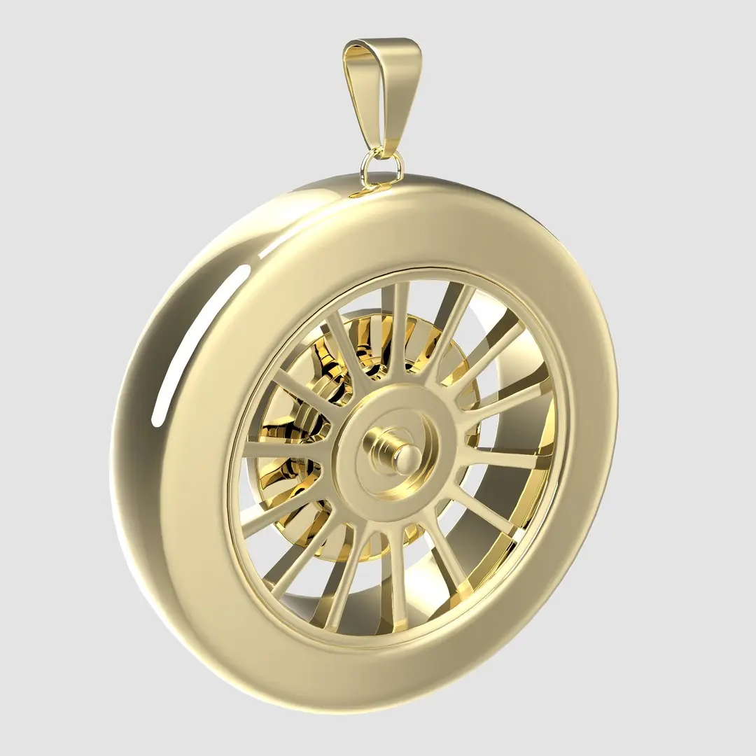 Sports Car Wheel Pendant 3D model