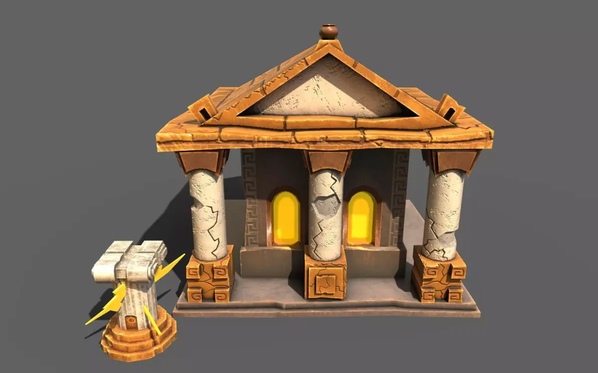 Greek Temple Low-poly 3D model
