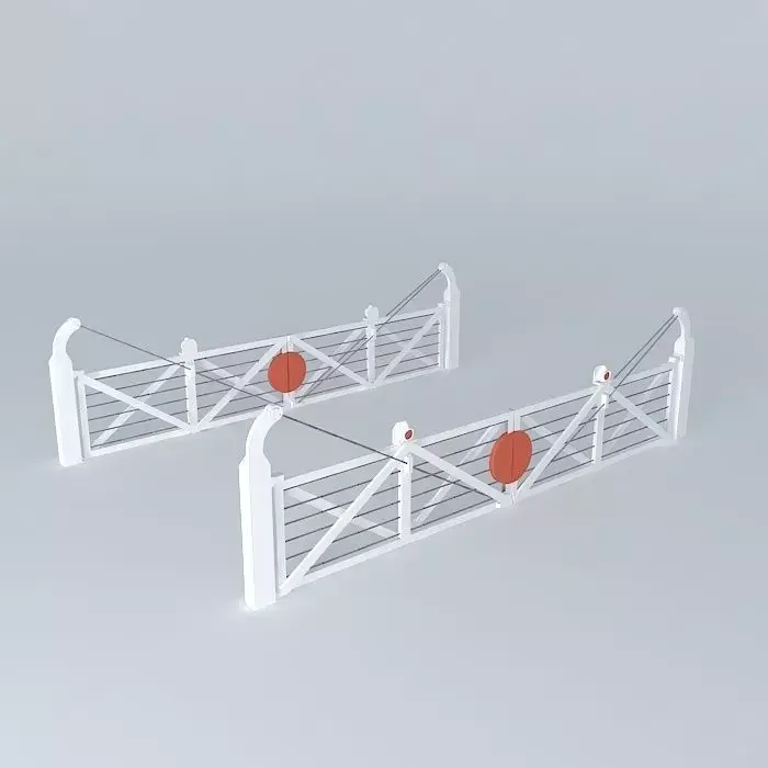 Eco Rail Track Crossing Gates Old Steam Days Free 3D model