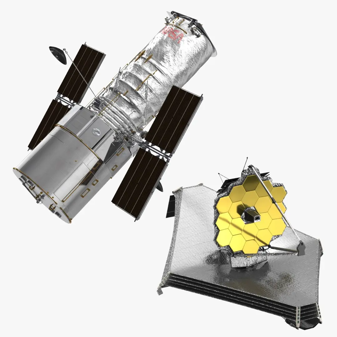 James Webb and Hubble Space Telescopes 3D model