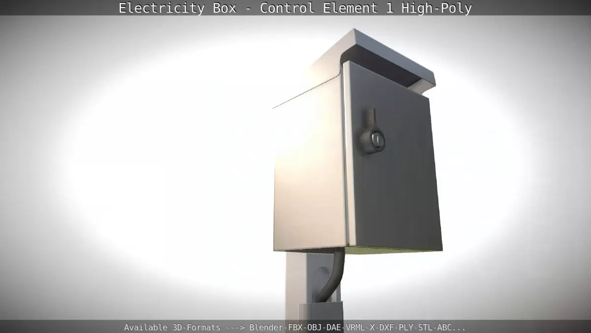 Electricity Box - Control Element 1 High-Poly Version 3D model