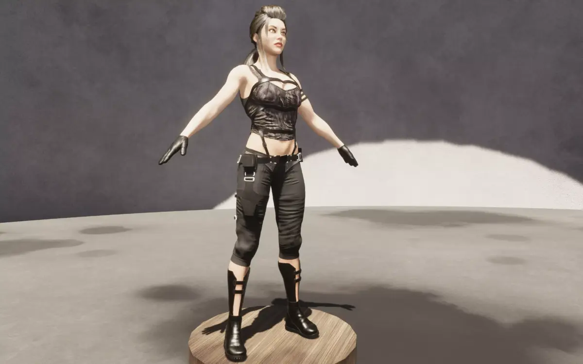 famale Army001 3D model